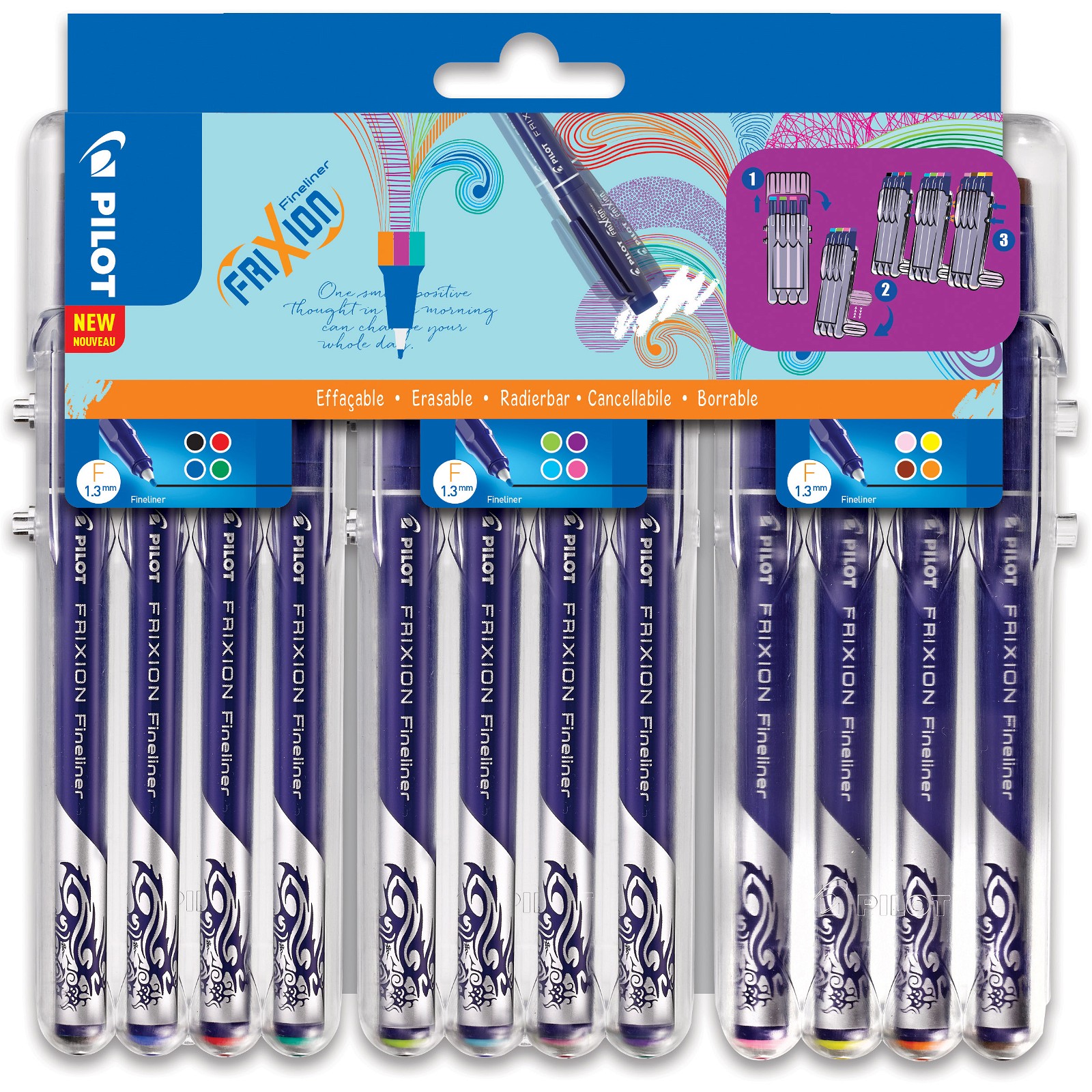 Fineliner Pilot Frixion 12 ass Evolutive